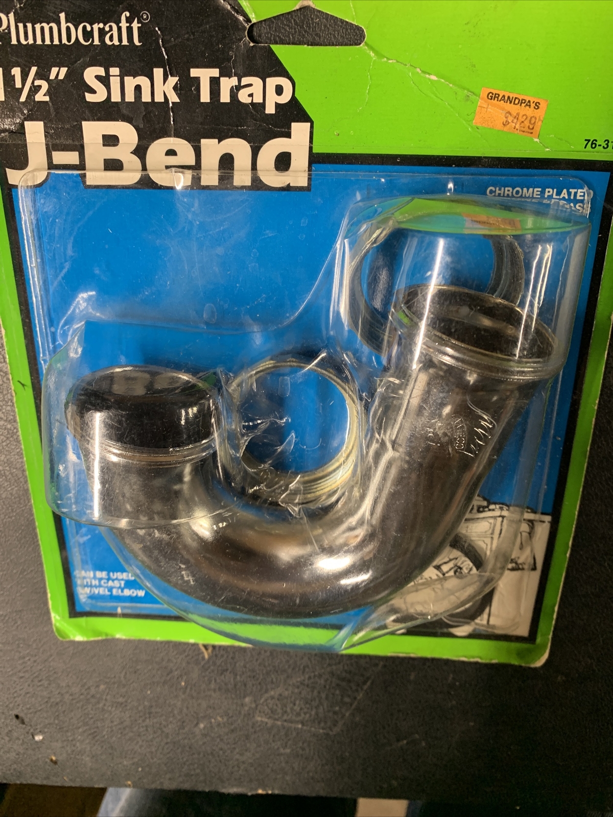 Plumbcraft Chrome Plated Brass J-Bend Housing P-Trap 1-1/2″ Dia x 5″ Total Width