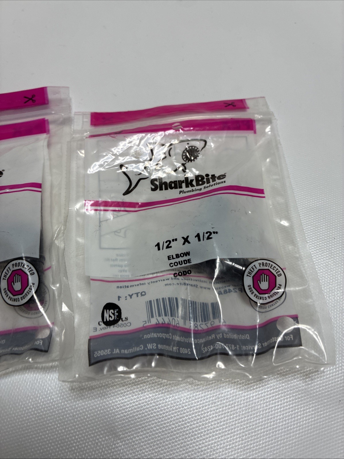 SharkBite UP248A Cash Acme 1/2″ x 1/2″ Elbow Coupler , Lot of 2