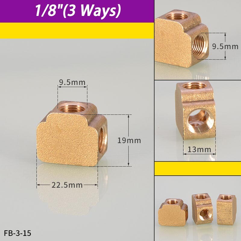 1/8″ 1/4″ 3/8″ Tee 3 Ways / Cross 4 Ways BSP Brass Female Pipe Fitting Connector