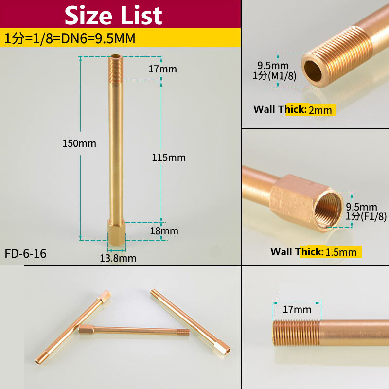 1/8″ 1/4″ 3/8″ Brass Male To Female Pipe Fitting BSP Thread Extension Connector