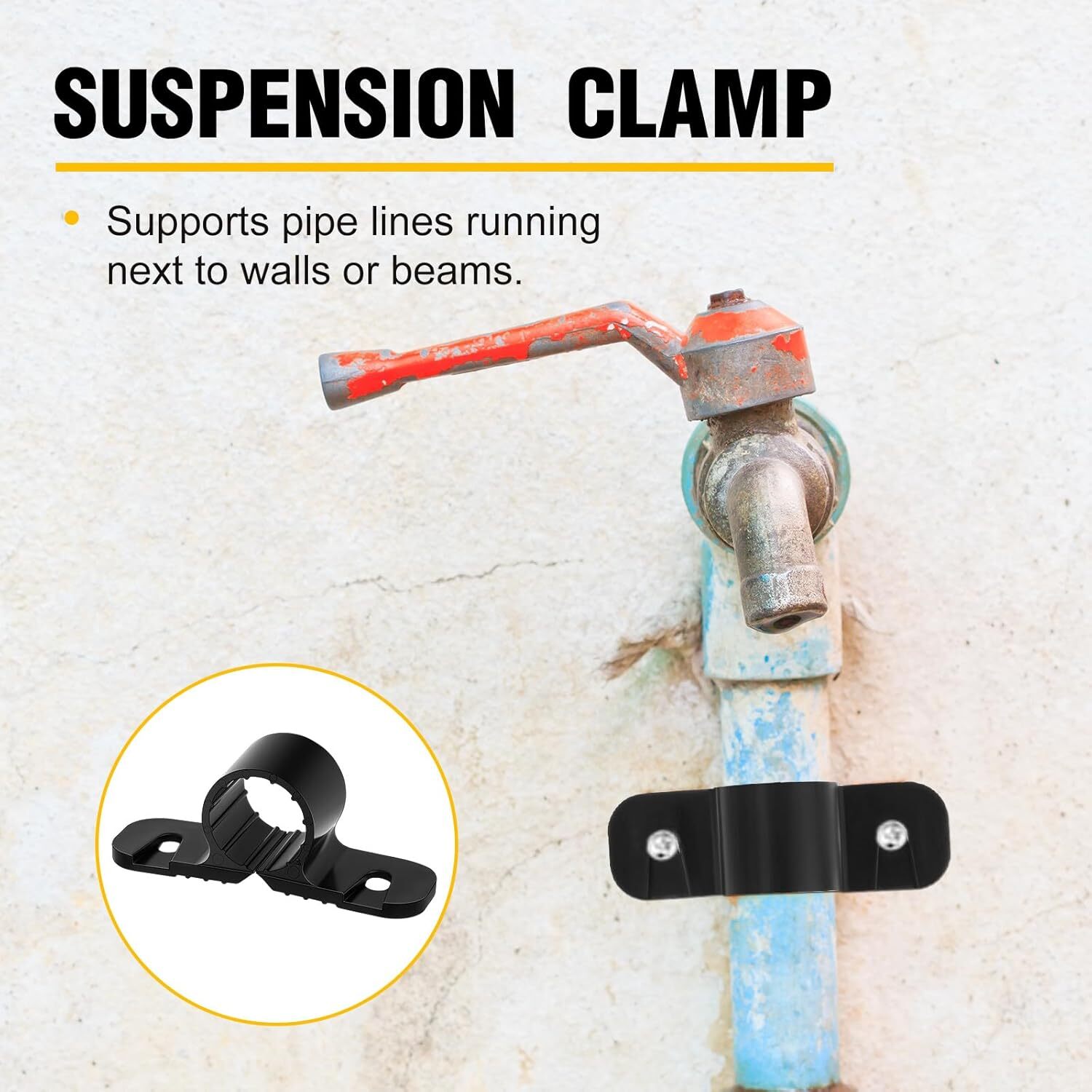50 Pack 1/2 Inch Pipe Supports Suspension Clamp Pipe Clamps Pex Clamps for Pex