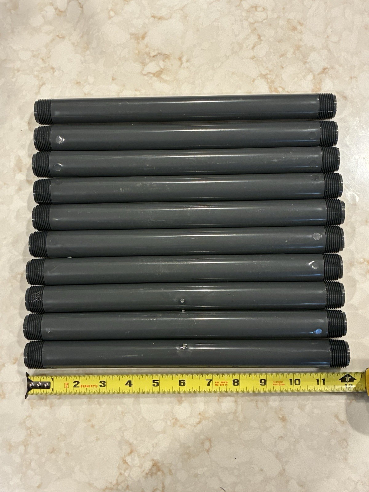 (10 PCS) PVC Nipples 3/4” MNPT x 12” MNPT SCH80 PVC Pipe