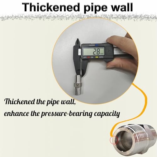1/4″ NPT Male Hex Nipple Pipe Fittings, 304 Stainless Steel 1/4 1/4″ male, 4pcs