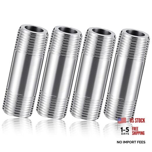 Pcs 30Stainless Steel Pipe Fittings 3/8″ NPT x 3/8″ NPT Male 3/8″ X 3/8″ X 2″ 4