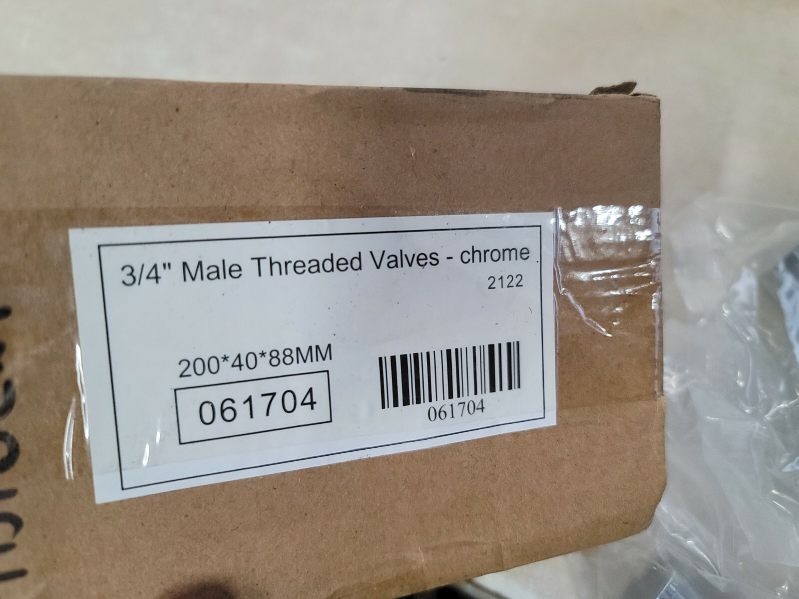 3/4″ Male Threaded Valves-Chrome 200* 40*88MM 061704
