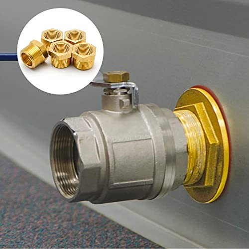 5Pcs Brass Reducer Hex Bushing Thread Reducer 1/4″ NPT Male to 1/8″ NPT Female
