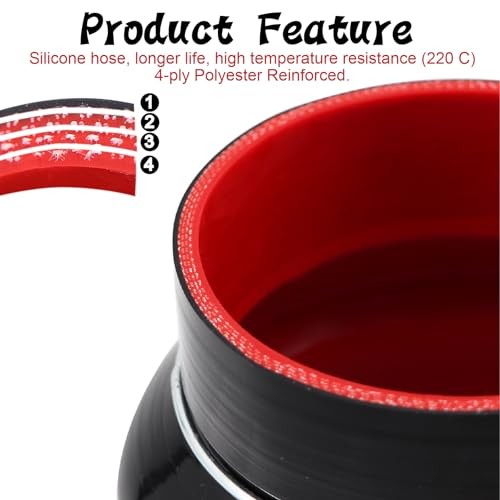 High Performance Straight Silicone Hump Coupler Reducer ID 4 to 5 Inch 4 ID4-5″
