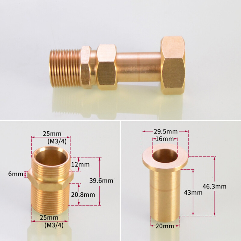 1/2″ 3/4″ 1″ BSP Brass Male/Female Thread Water Meter Union Connector Expandable