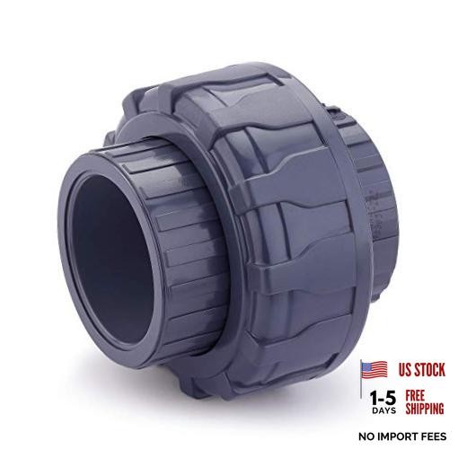 PVC Pipe Fitting, 2″ Union JETSTREAM, Schedule 80, Grey, EPDM O-Ring, 2 Inch