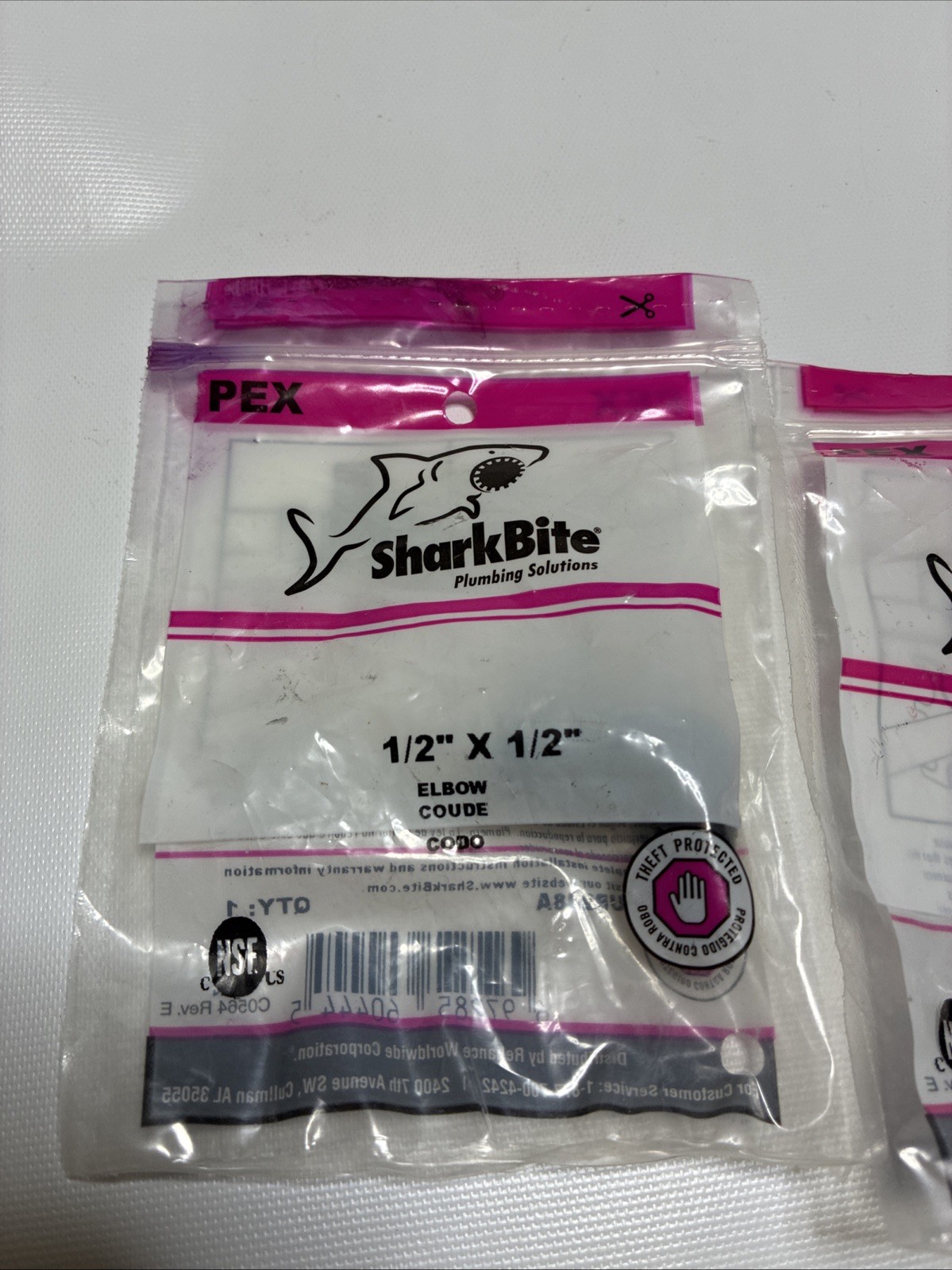 SharkBite UP248A Cash Acme 1/2″ x 1/2″ Elbow Coupler , Lot of 2