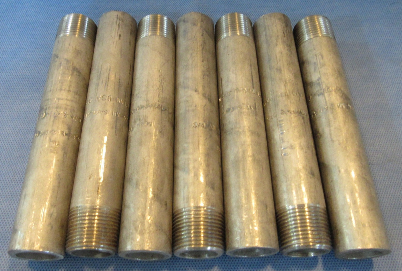 Lot of (7) Penn 3/4″ x 6″ Nipple Stainless Steel A312/304L Sch 80 PE x MNPT USA