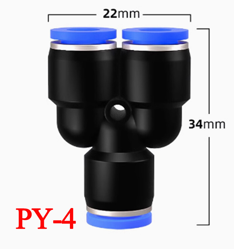 Y Union Splitter Pneumatic 3-Way Connector Air 4mm 6mm 8mm 10mm 12mm 14mm 16mm