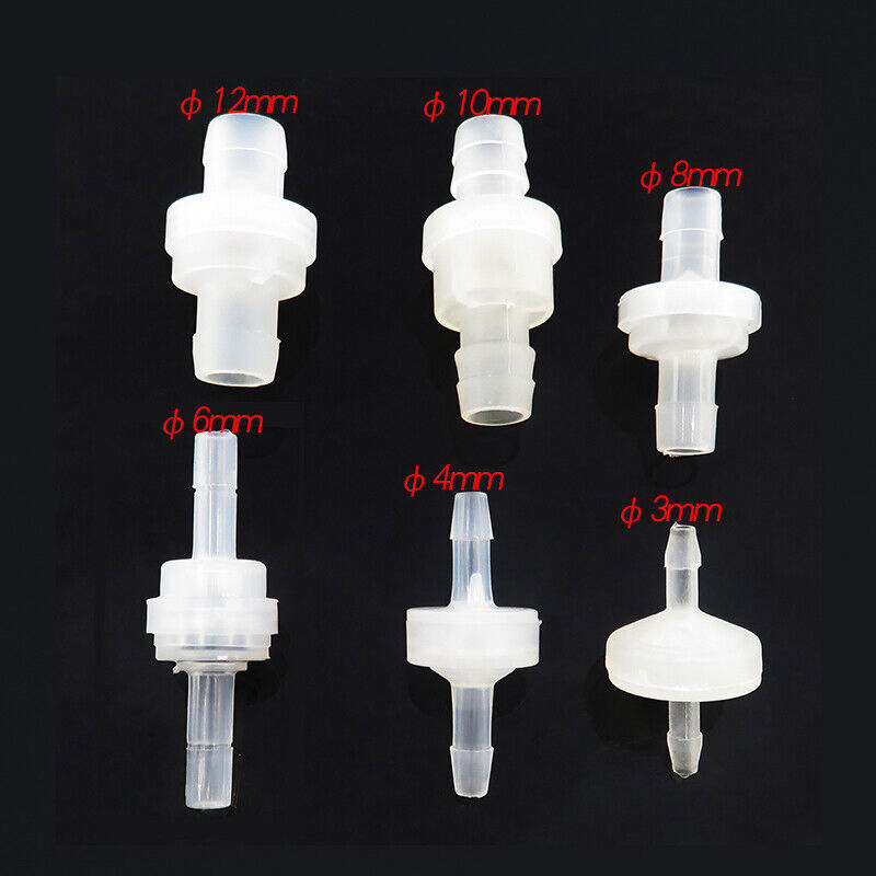 ID 3mm 4mm 6mm 8mm 10mm 12mm Plastic One Way Non-return Valve Fuel Gas Air Water