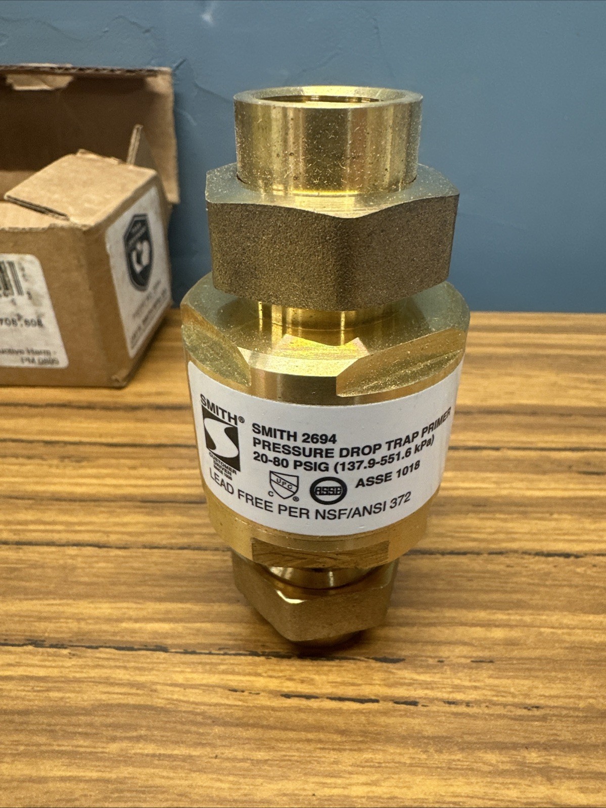 JAY R SMITH MFG 2694 Trap Primer 1/2″ Lead-Free Brass 3 PSI NPT Connection NEW