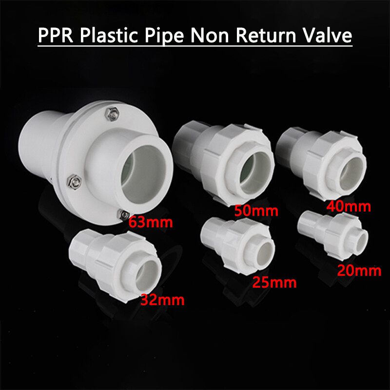 Non Return Valve PPR Plastic Pipe Check Shut-off One Way Fittings Adapters BSP