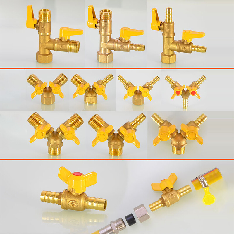 1/2″ Hose Y-Type 3 Way Brass shut off Ball Valve 2 Switch for Fuel Air Water Gas