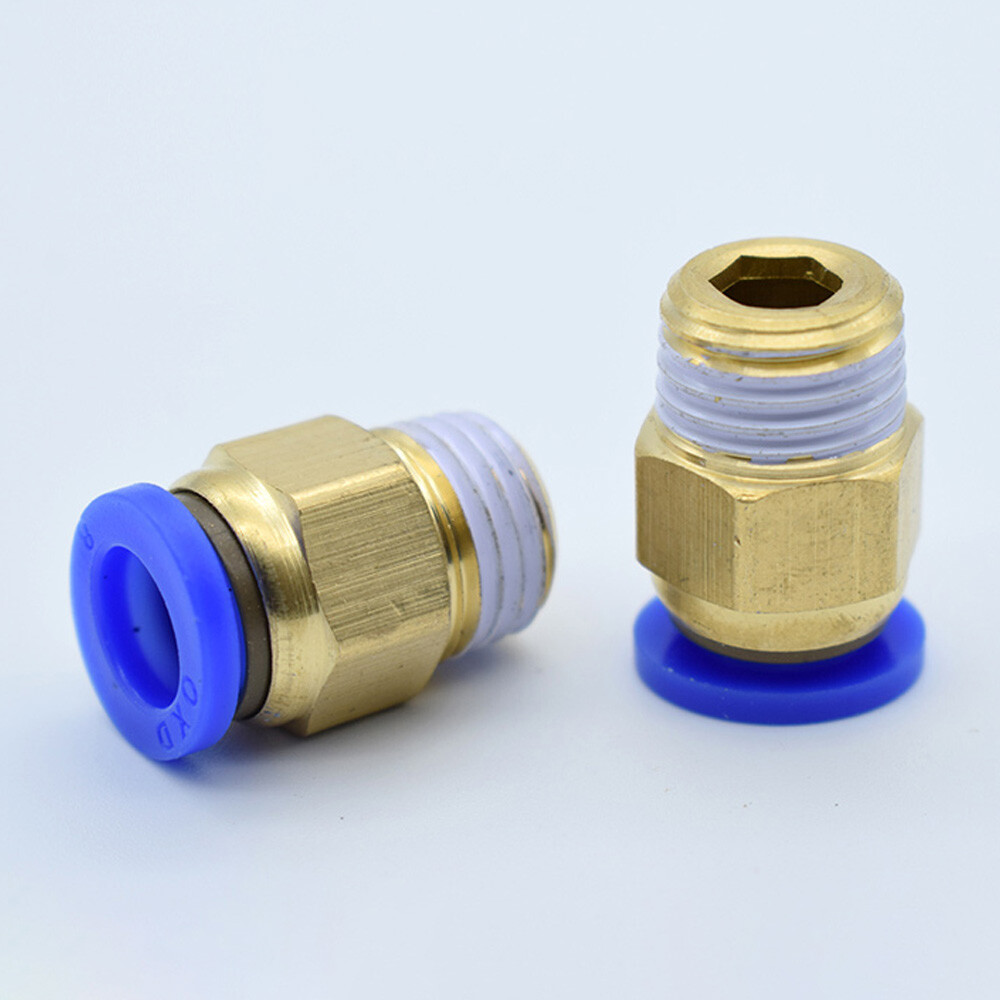 Pneumatic Straight Male Stud Hose Tube Air Line Inline Push Fit Connector M5-M16