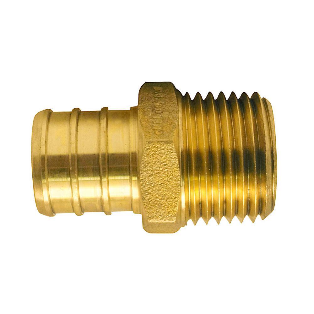 Apollo 3/4″ Brass PEX Barbx1/2″ Male Pipe Reducing Adapter (LOT of 8) APXMA1234