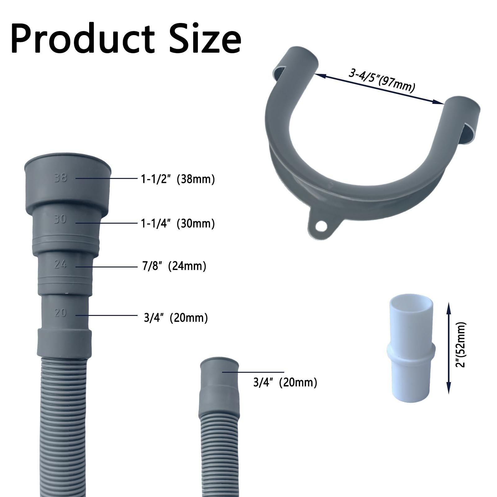 Universal Washing Machine Drain Hose, 4.9ft Flexible Dishwasher Hose Extensio…