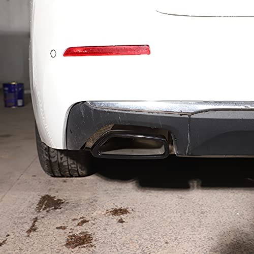 Stainless Steel Pipe Throat Exhaust Outputs Tail Frame Trim Cover 2Pcs Black
