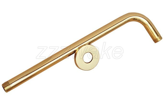 Gold Color Brass Wall Mounted Rain Shower Arm Shower Head Fixed Pipe Zsh102
