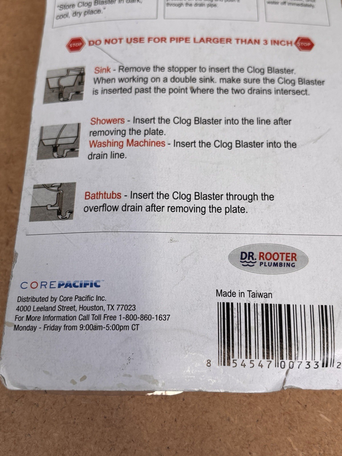 Dr Rooter Clog Blaster Drain Blaster Pump Sink Pipe Home Remover Water Pressure