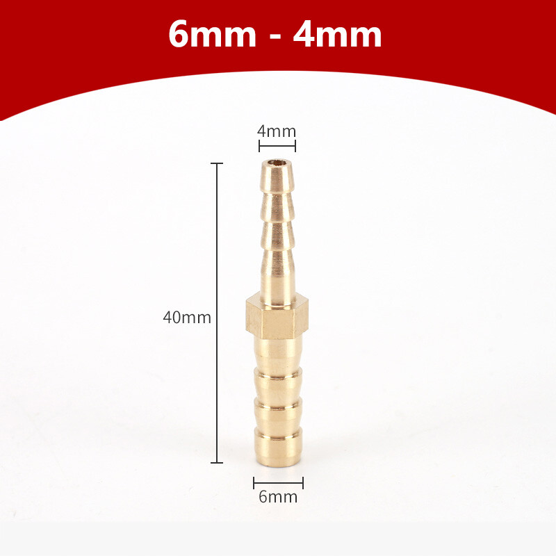 4-20mm Hose Tail Joiner Tubing Connector Brass Pipe Fitting For Air, Water, Fuel