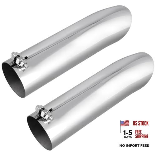 2Pack 2.25 Inch Turn Down Exhaust Tip, Stainless Steel Exhaust Pipe Tip for