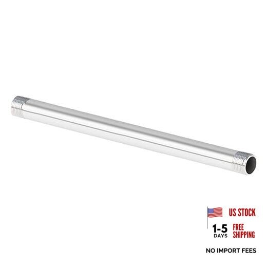 304 Stainless Steel Pipe Fitting, 1/2″ NPT x 1/2″ NPT Male 12″ Length