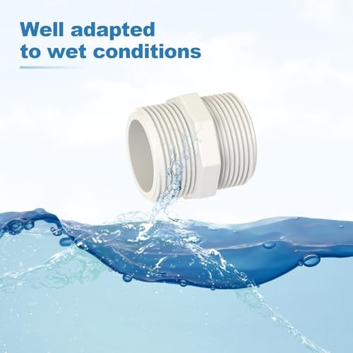 10Pcs 1-1/2″ PVC Pipe Fittings Nipple, G1-1/2 Male X G1-1/2 Male 1-1/2″,10Pcs