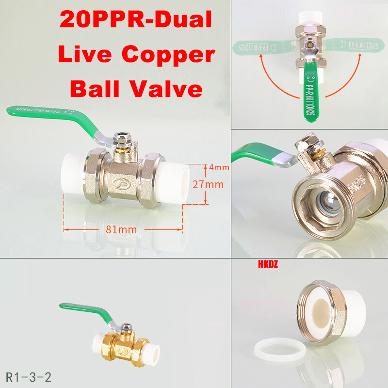 PPR Brass Pipe Ball Valves With Dual/Single Male/Female Hot Melt Water Fittings