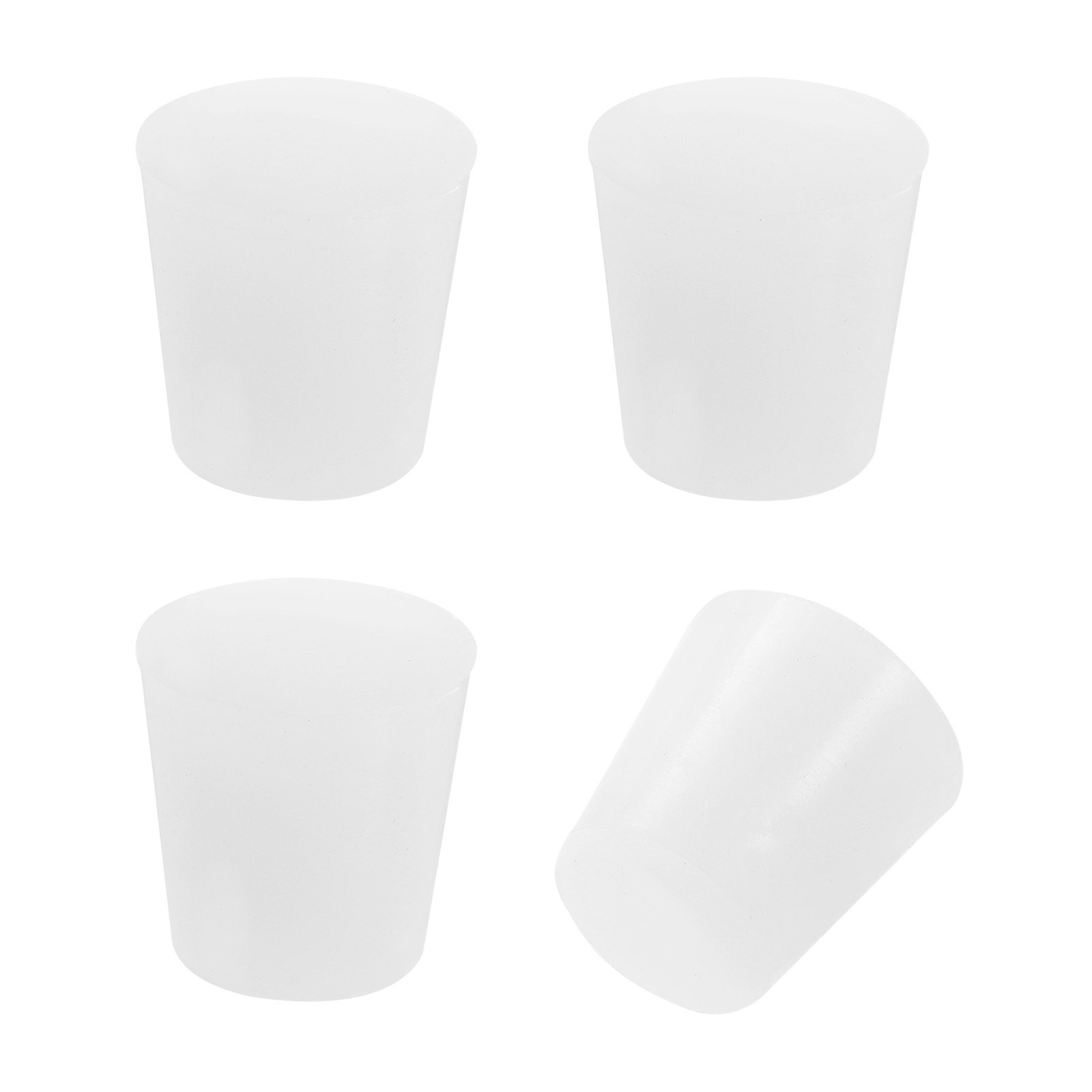 Tapered Shaped Solid Silicon Stopper, 1″ Tube Rubber Stoppers, 4 Pcs