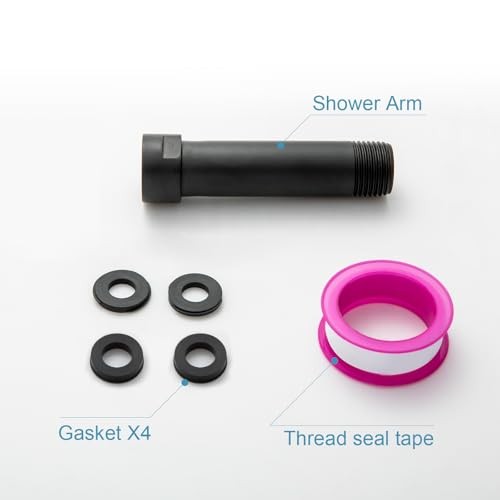 Shower Head Extension Arm Shower Arm Extension Shower Head Matte Black 3 in