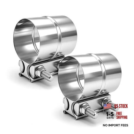 2.5″ Exhaust Clamp, 2 1/2 Lap Joint Clamp 304 Stainless Steel For 2.5″ Od To