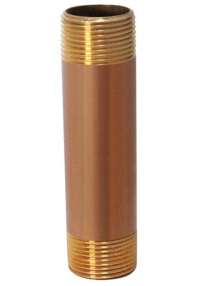 1” X 5” Long Red Brass Pipe Nipple