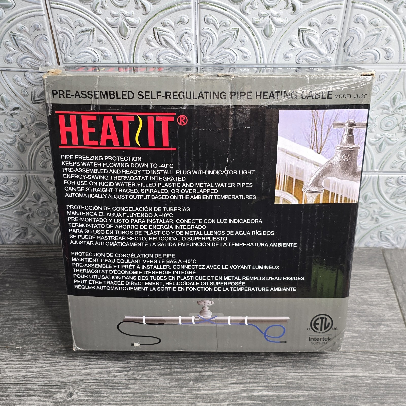 120′ FEET WATER PIPE CABLE HEATER HEATING AUTO ON THERMOSTAT FITS JHFS-120 READ