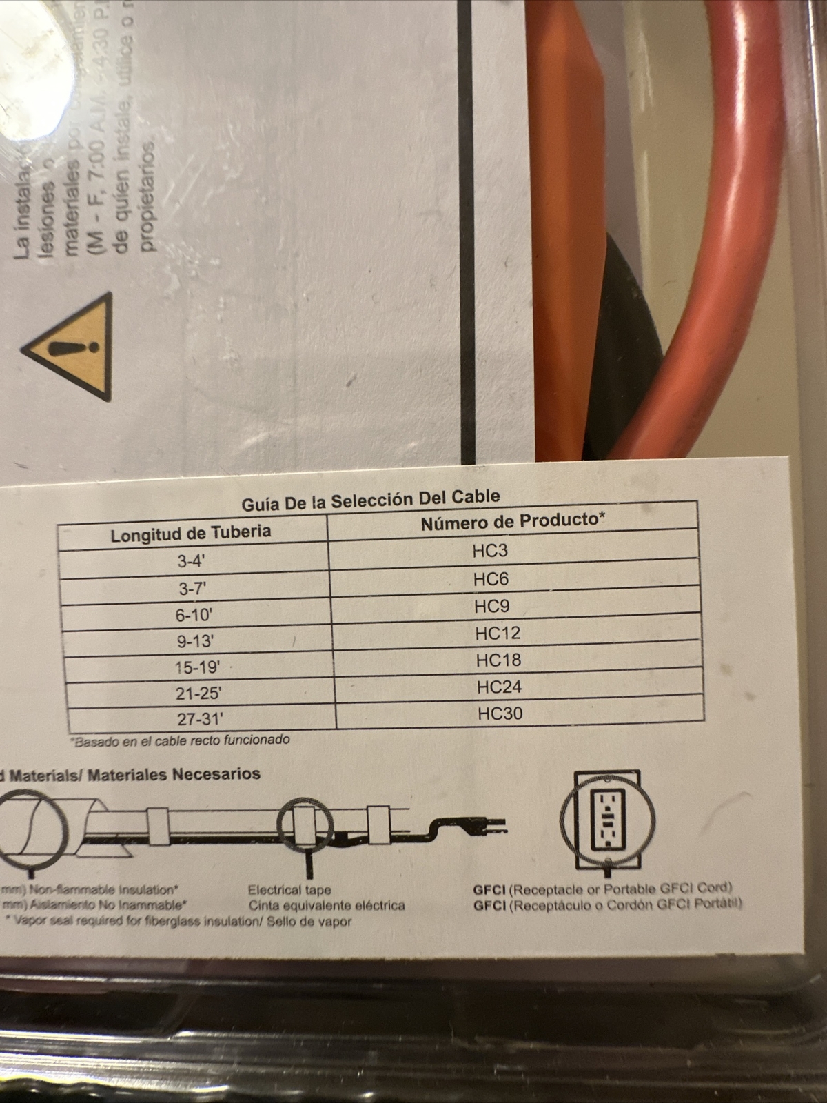 Frost King Electric Water Pipe Heat Cable HC12 9-13 Feet 120 VAC pipe heater