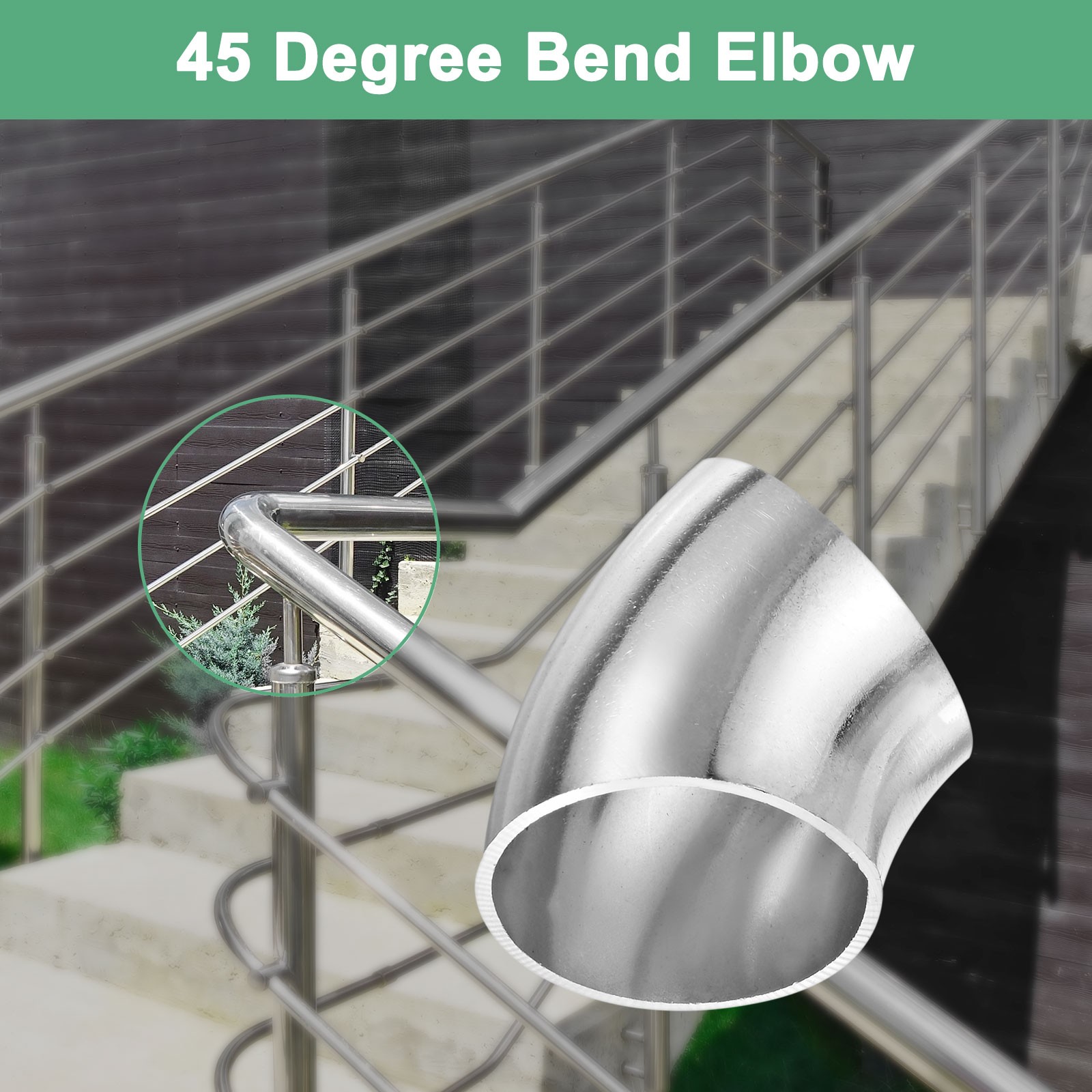 4-Pack OD 1.3 Inch 45 Degree Mandrel Bend Elbow, Thicken 1.5 mm Height 38 mm