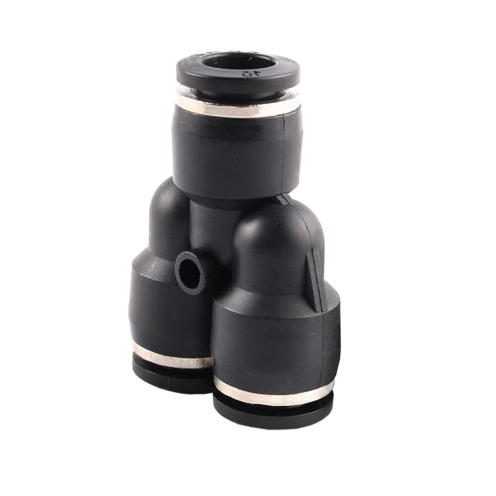Pneumatic Push In Fittings Hose Tube Stem Join Adapter Tee Quick Connector Black