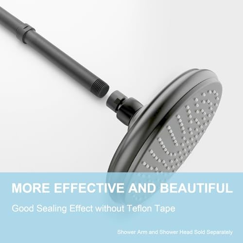 Shower Head Extension Arm Shower Arm Extension Shower Head Matte Black 12 in