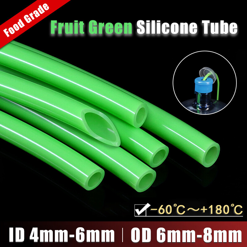 Fruit Green Silicone Tube Food Grade Beer Milk Hose Pipe Soft Rubber 4mm-6mm