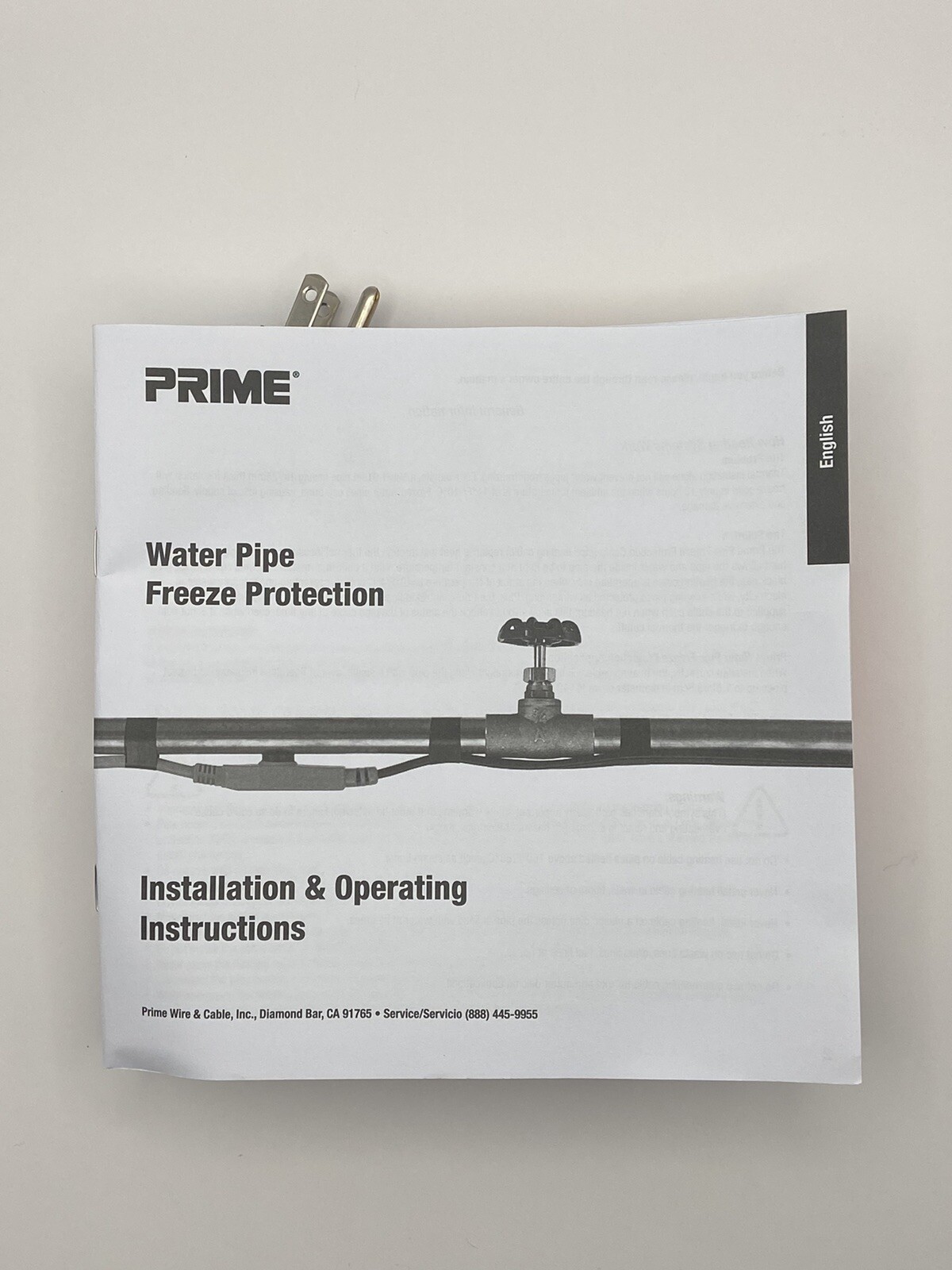 PRIME WATER PIPE FREEZE PROTECTION 6 FOOT 42 WATTS 120V for metal/plastic pipes