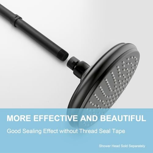 Shower Head Extension Arm Shower Arm Extension Shower Head Matte Black 3 in
