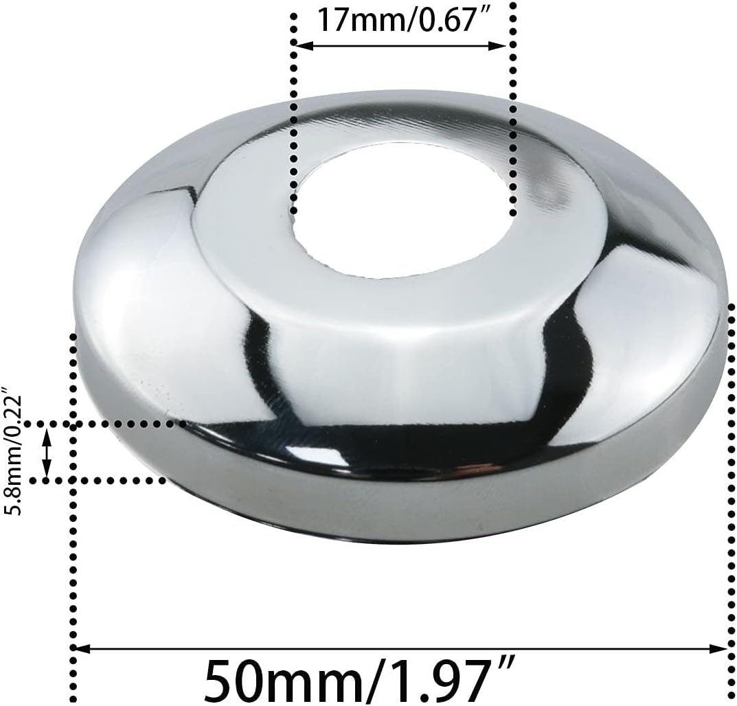 10 Pieces of 1/2 Inch Chrome Plated Stainless Steel Escutcheon Flange Cover