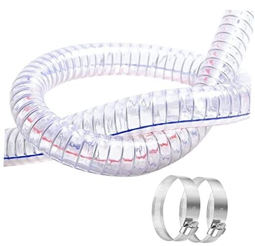 x 5/6″ OD, 10FT Length Steel Wire Hose PVC Vacuum Tubing with 2 5/8″ ID 10Ft