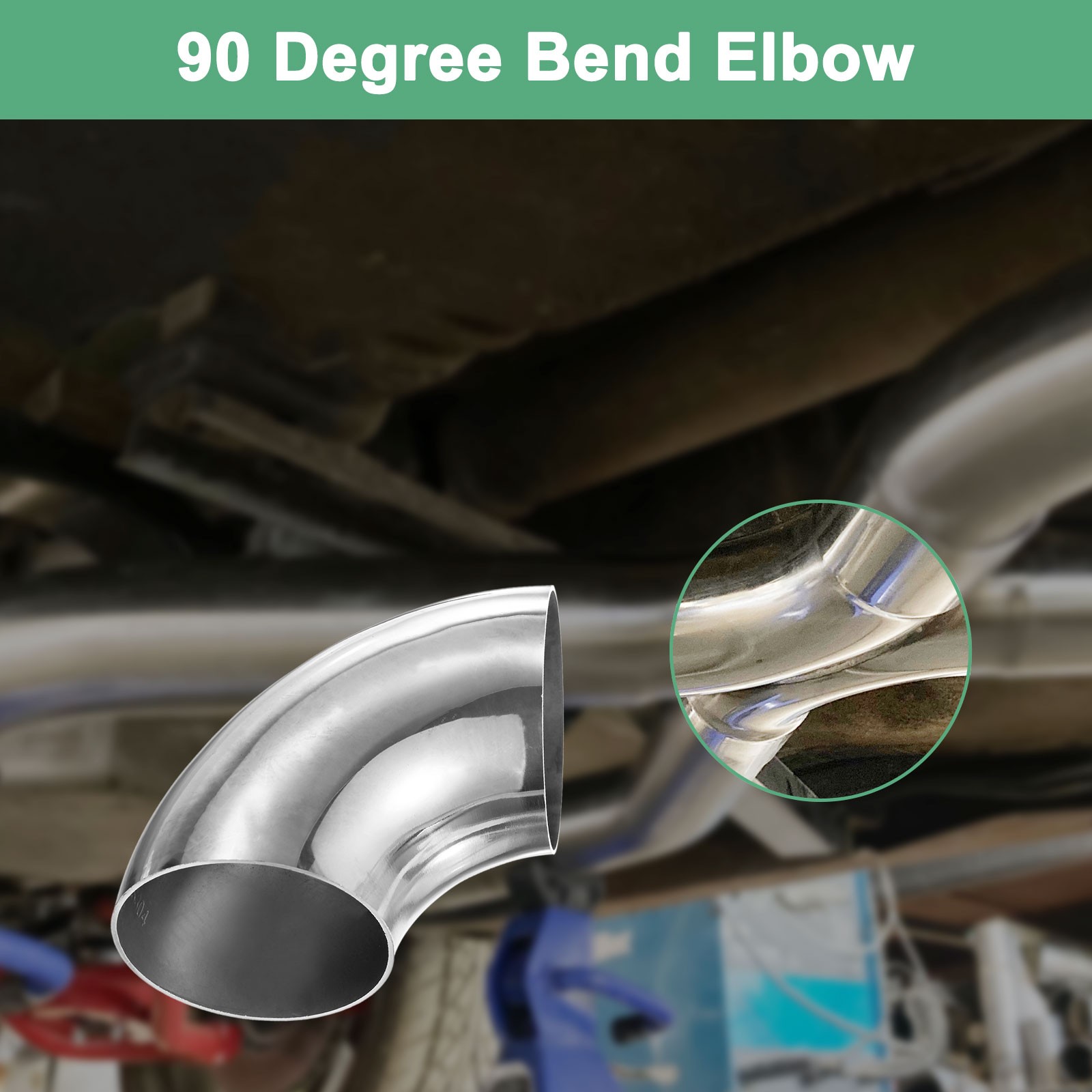4-Pack OD 2.5 Inch 90 Degree Mandrel Bend Elbow, Thicken 1.5 mm Height 97 mm