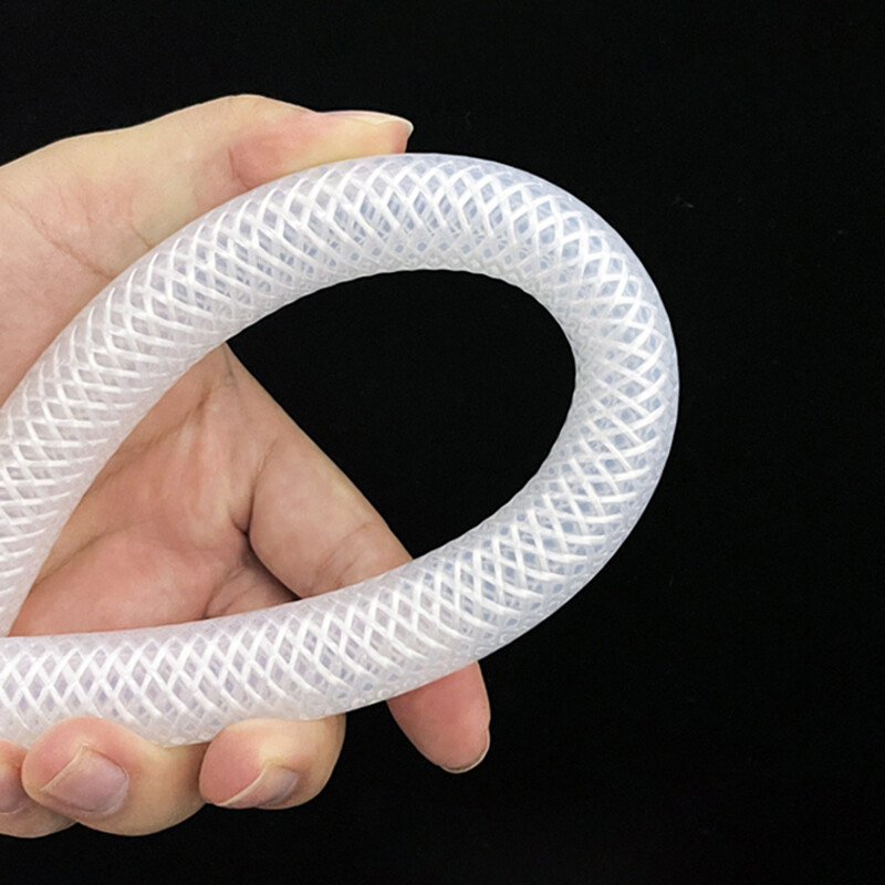 White Silicone Braided Hose Food Grade ID 4mm-12mm Reinforced Tube Tubing Pipe
