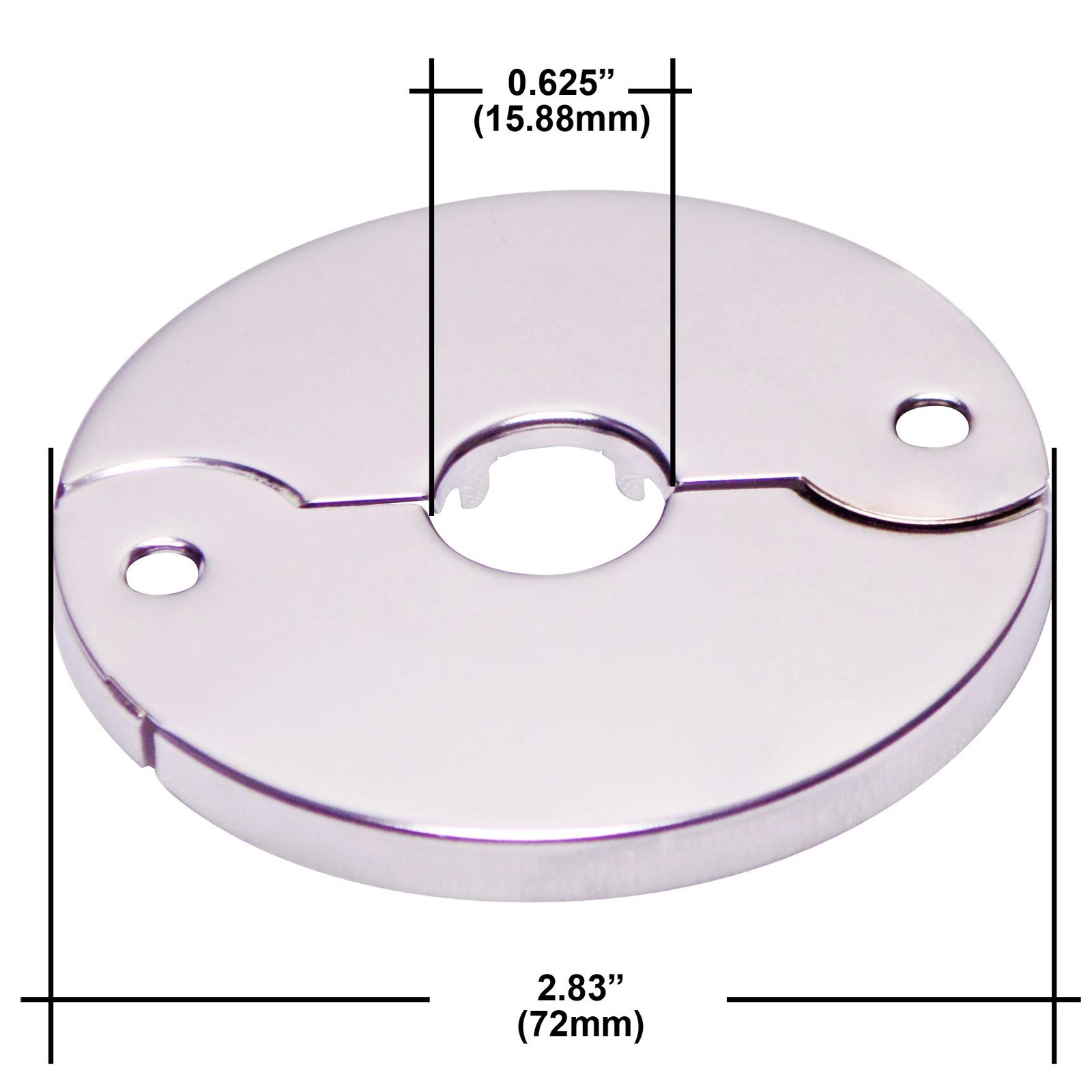 Floor and Ceiling Plate Cover Split Flange Replacement 2-3/4, Chrome Finish