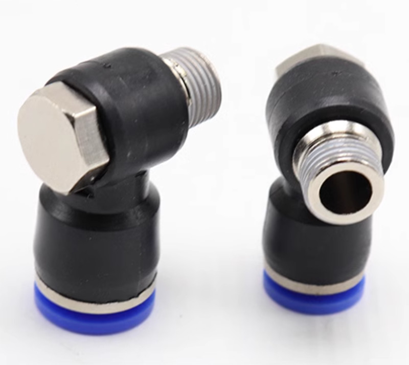 M5 1/8″ 1/4″ 3/8″ 1/2″ BSP Male to 4-12mm pneumatic Elbow fitting Push fit L Hex