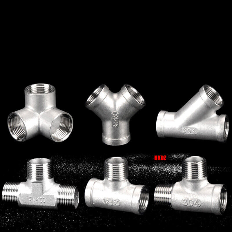 304 Stainless Steel Pipe Fittings BSP 1/4″~2″ Female/Male Thread 3-Way Connector